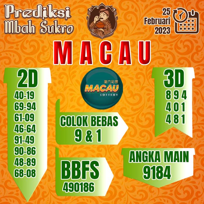 PREDIKSI MBAH SUKRO MACAU