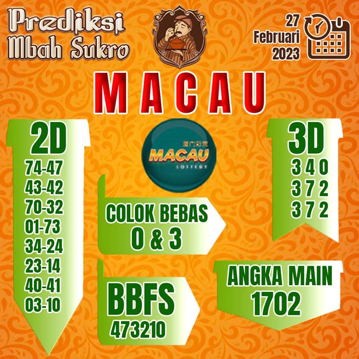 PREDIKSI MBAH SUKRO MACAU