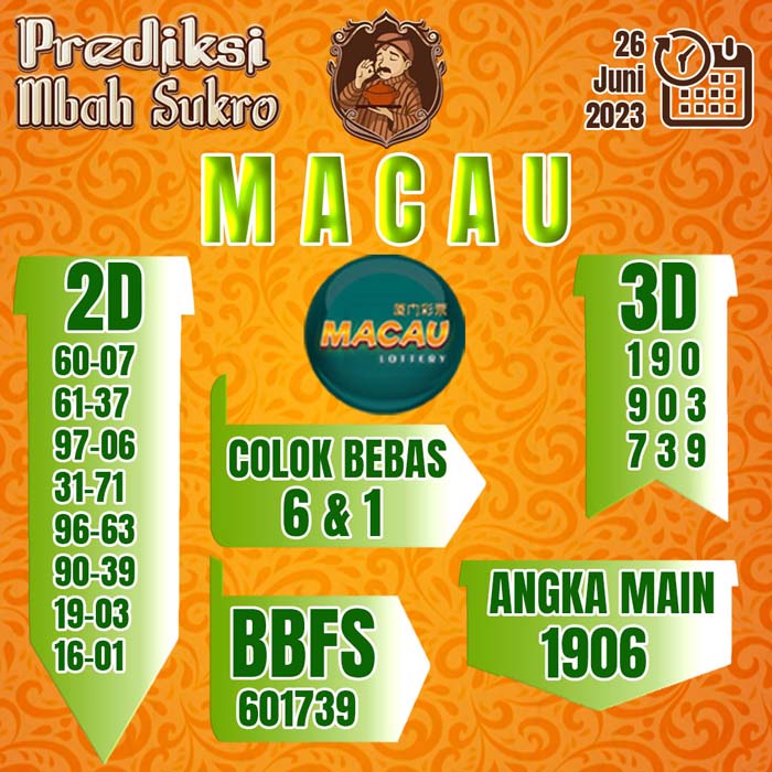 PREDIKSI MBAH SUKRO MACAU