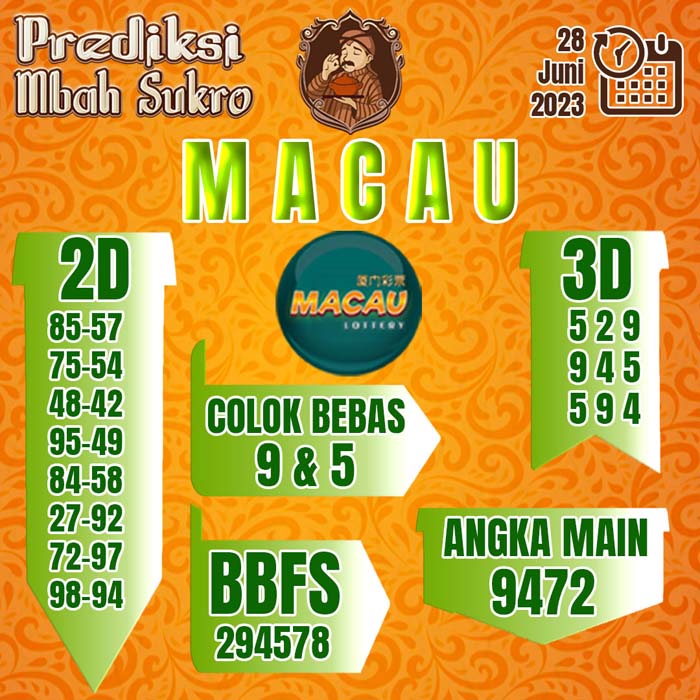 PREDIKSI MBAH SUKRO MACAU
