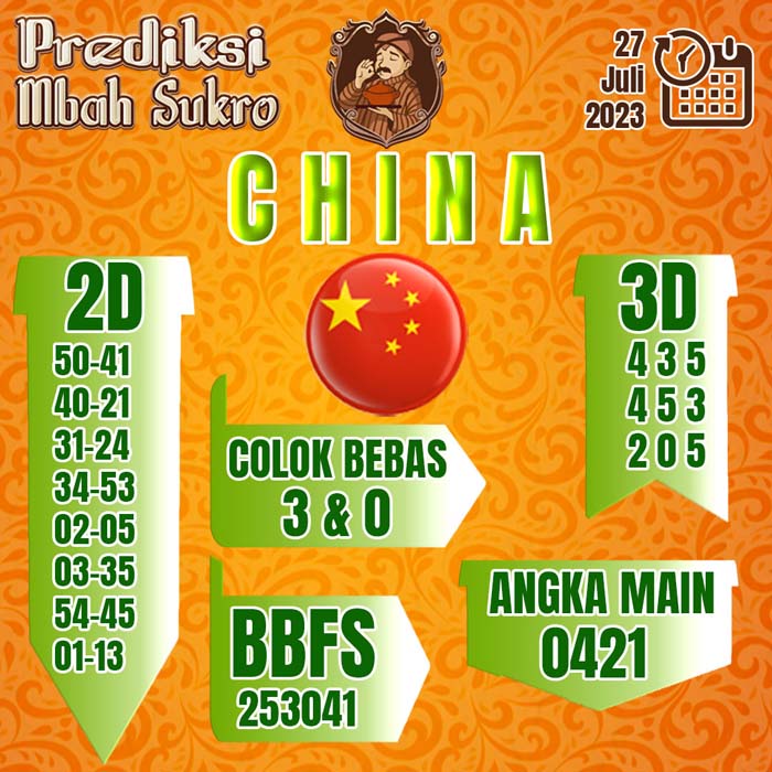 PREDIKSI MBAH SUKRO CHINA