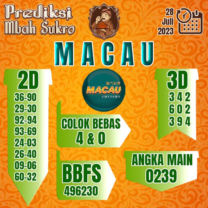 PREDIKSI MBAH SUKRO MACAU